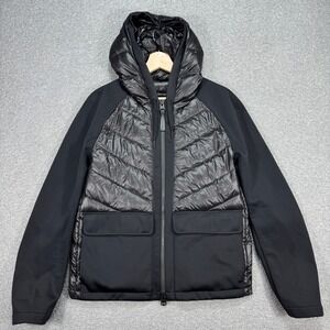 Mackage Montreal Jacket Men's 38 Black Hybrid Goose Down Quilted Hooded Puffer
